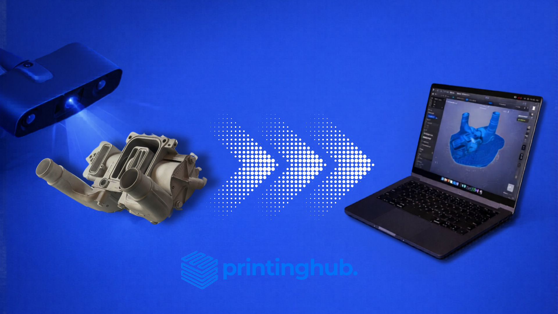 High-precision 3D scanning of an industrial component